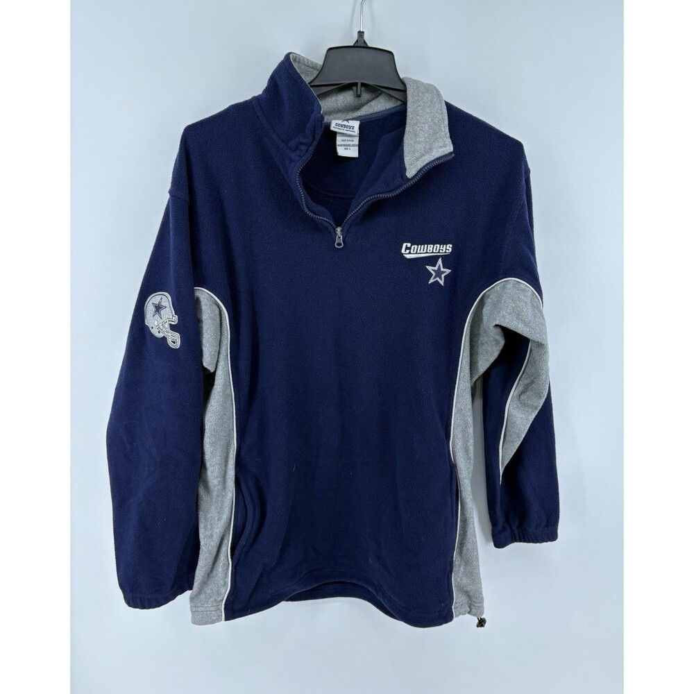 Vintage Dallas Cowboys Fleece Mens Large Blue Authentic Apparel 1/4 Zip Pullover